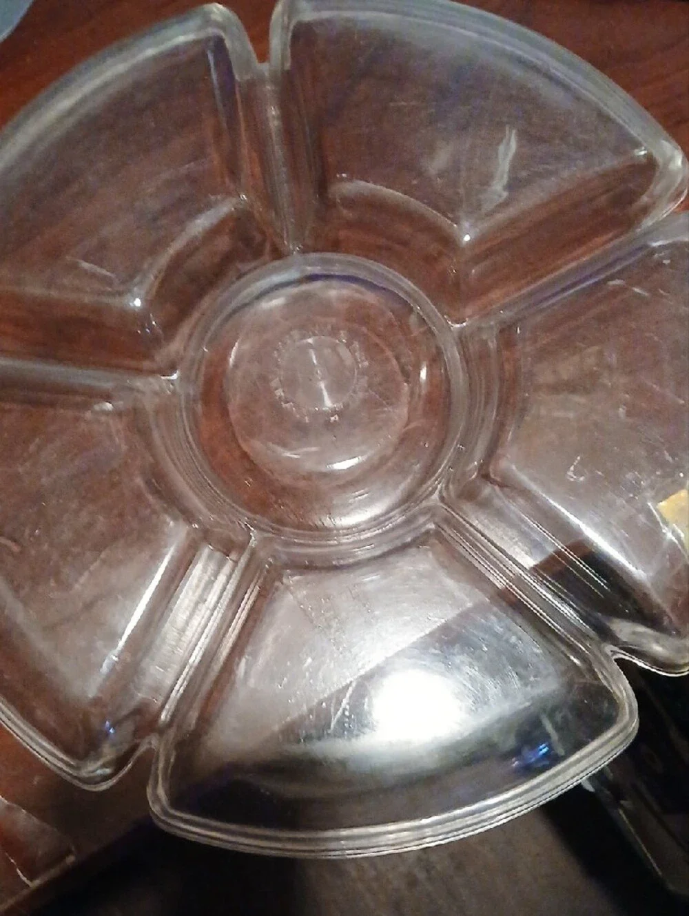 Clear Plastic Divided Serving Platter - Multi-Compartment Snack Tray